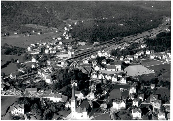 Blick auf das Dorf Goldau