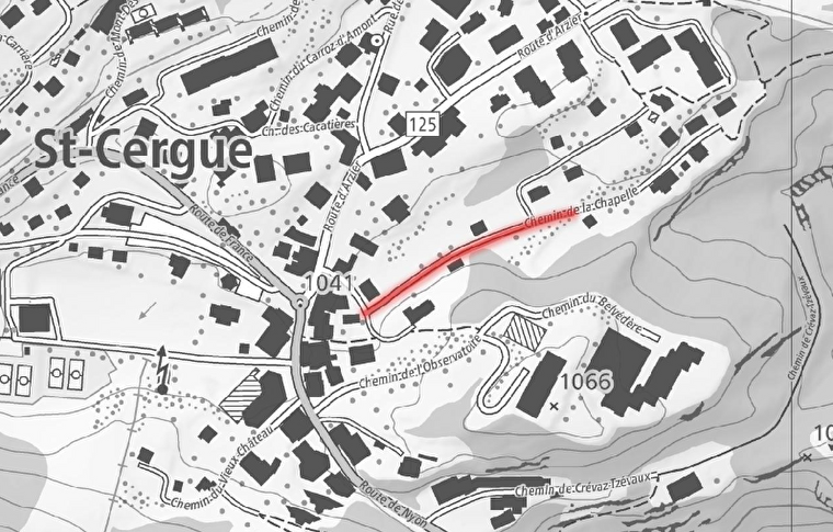 travaux sur le chemin de la chapelle saint-cergue
