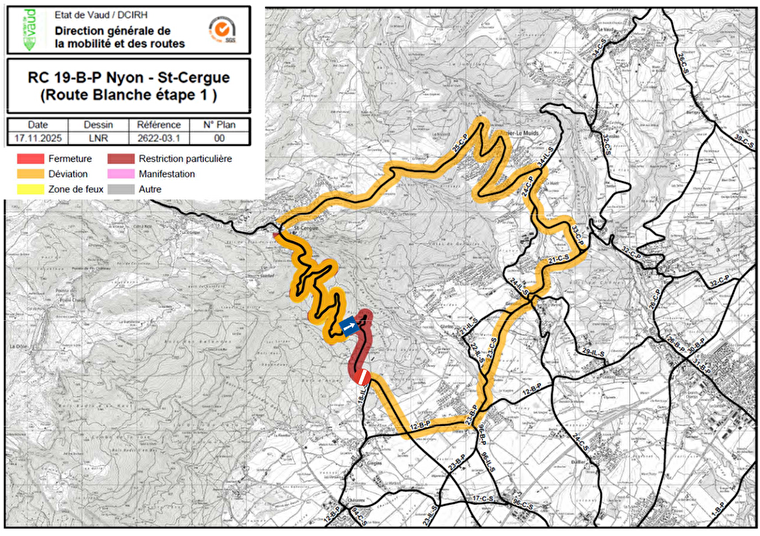 Fermeture de route - Travaux
