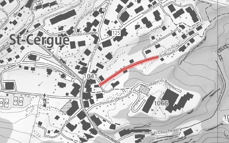 travaux sur le chemin de la chapelle saint-cergue