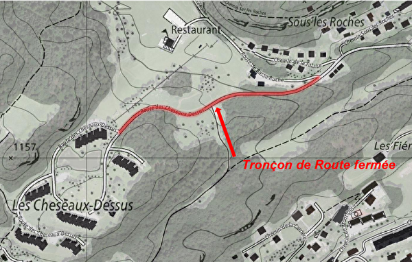 Fermeture de route Cheseaux Dessus