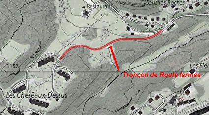 Fermeture de route Cheseaux Dessus