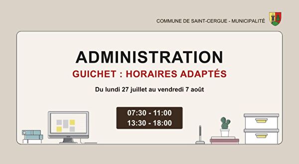 Ouverture exceptionnelle - administration communale