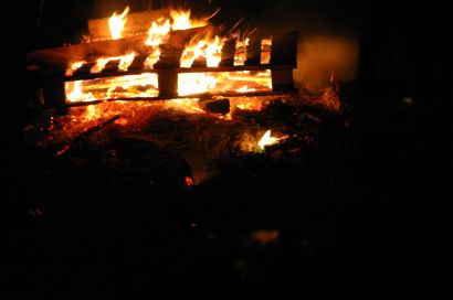 Das Wärmefeuer zum Warten.