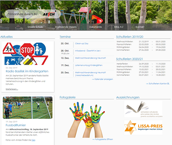 Webseite der Primarstufe Aesch BL 