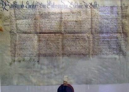 Schenkungsurkunde aus dem Jahr 1607 von Schloss und Gütern in Aesch vom Fürstbischof zu Basel, Jakob Christoph Blarer von Wartensee an seinen Neffen, Domherr Wilhelm Blarer von Wartensee.

<LINK intern:geschichte/welcome.php?action=showinfo&info_id=3537>Geschichte</LINK>