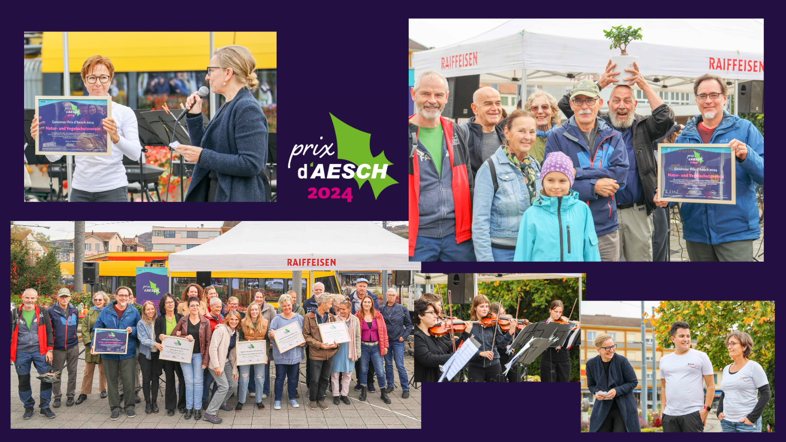 Foto-Collage von der Prix d'Aesch-Preisverleihung 2024
