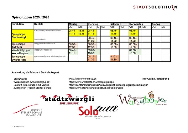 Spielgruppen Solothurn