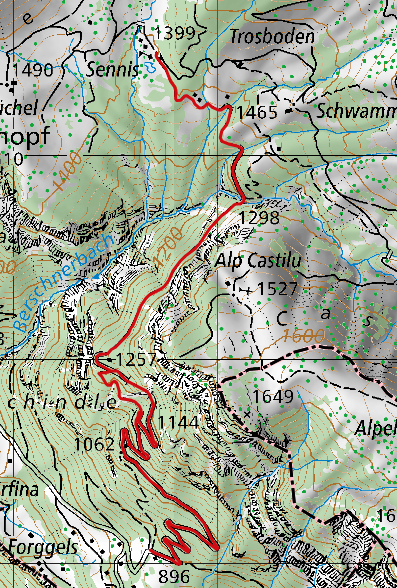 Sperrung (rot markiert)