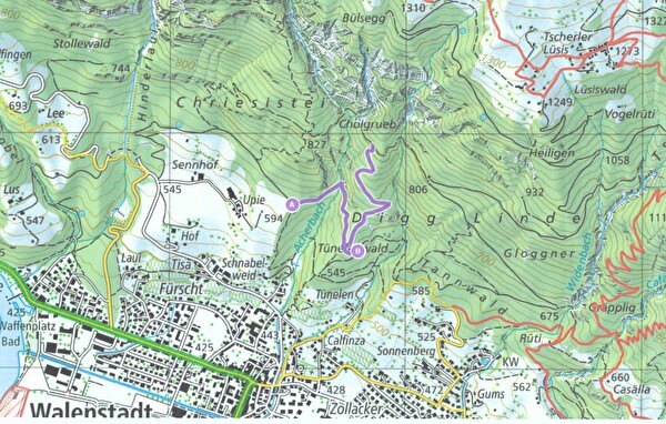 Sperrung (violett markiert)
