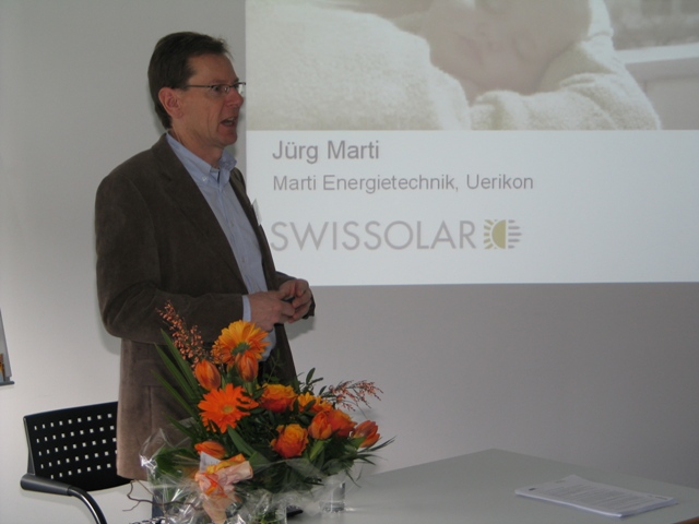 Jürg Marti, ein Vertreter von Swissolar, informierte am Forum über Solartechnik, Planung von Anlagen und Fördermitteln.
