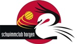 Weisser Schwan auf Rotem Punkt mit schwarzem Schriftzug als Vereinssignet