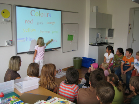 Schüler am Smartboard