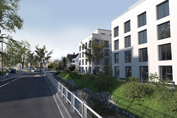 Visualisierung Dorfbach und Schulstrasse