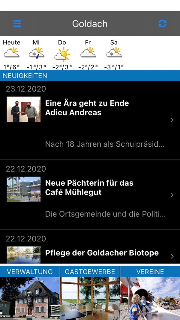 Screenshot Gemeinde-App