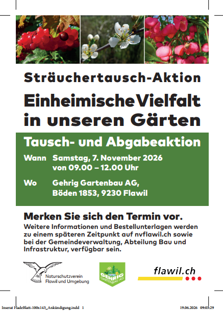 Inserat: Sträuchertauschaktion