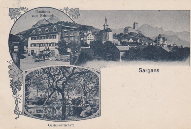 Rebstock mit Gartenwirtschaft im Jahr 1910 