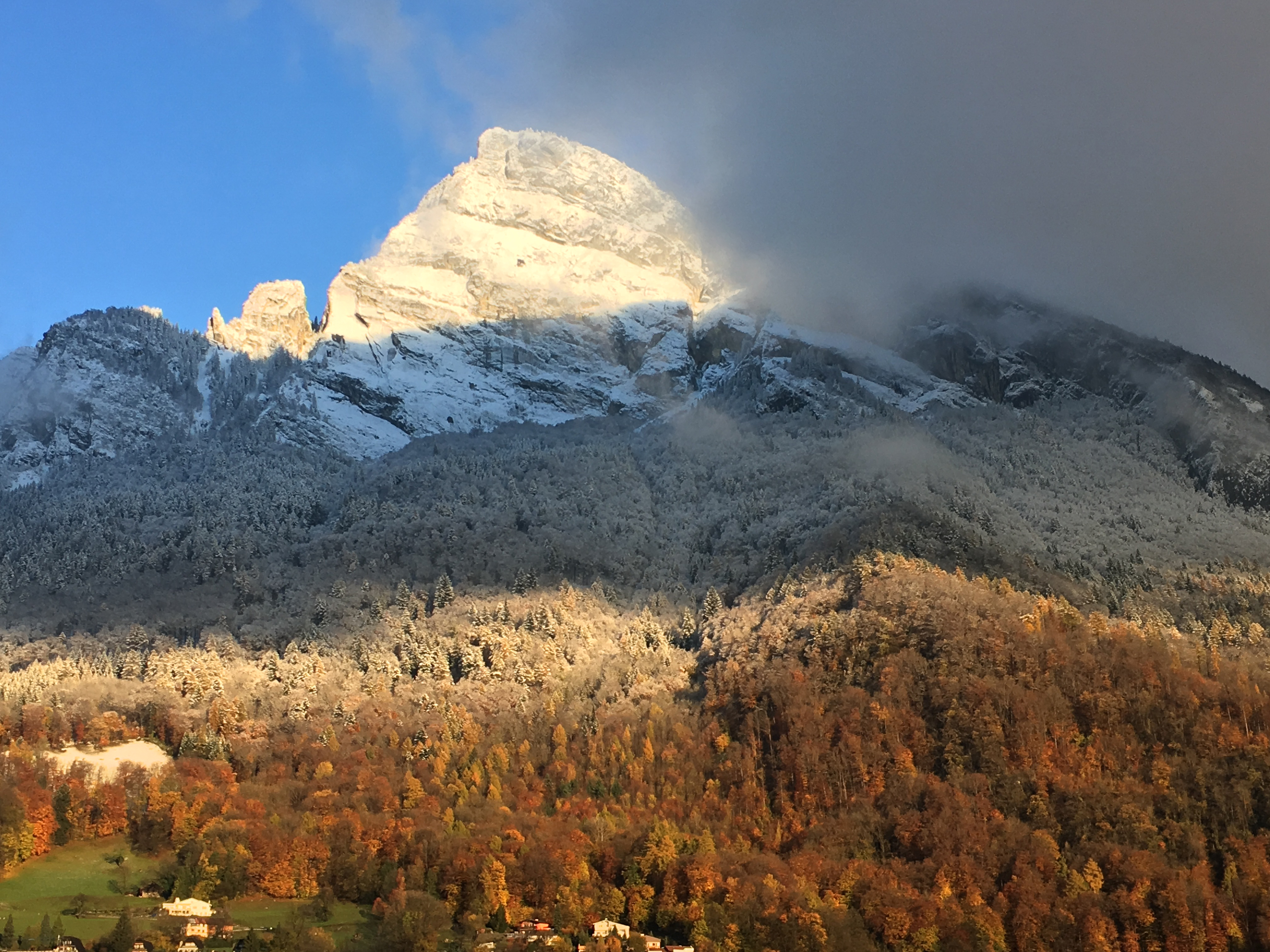 um 2020: Gonzen im im Wintereinbruch