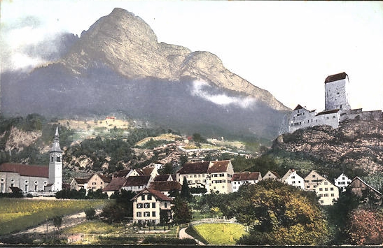 Bei diesem Bild vom Städtli mit Schloss stimmt perspektivisch wohl etliches nicht ganz.