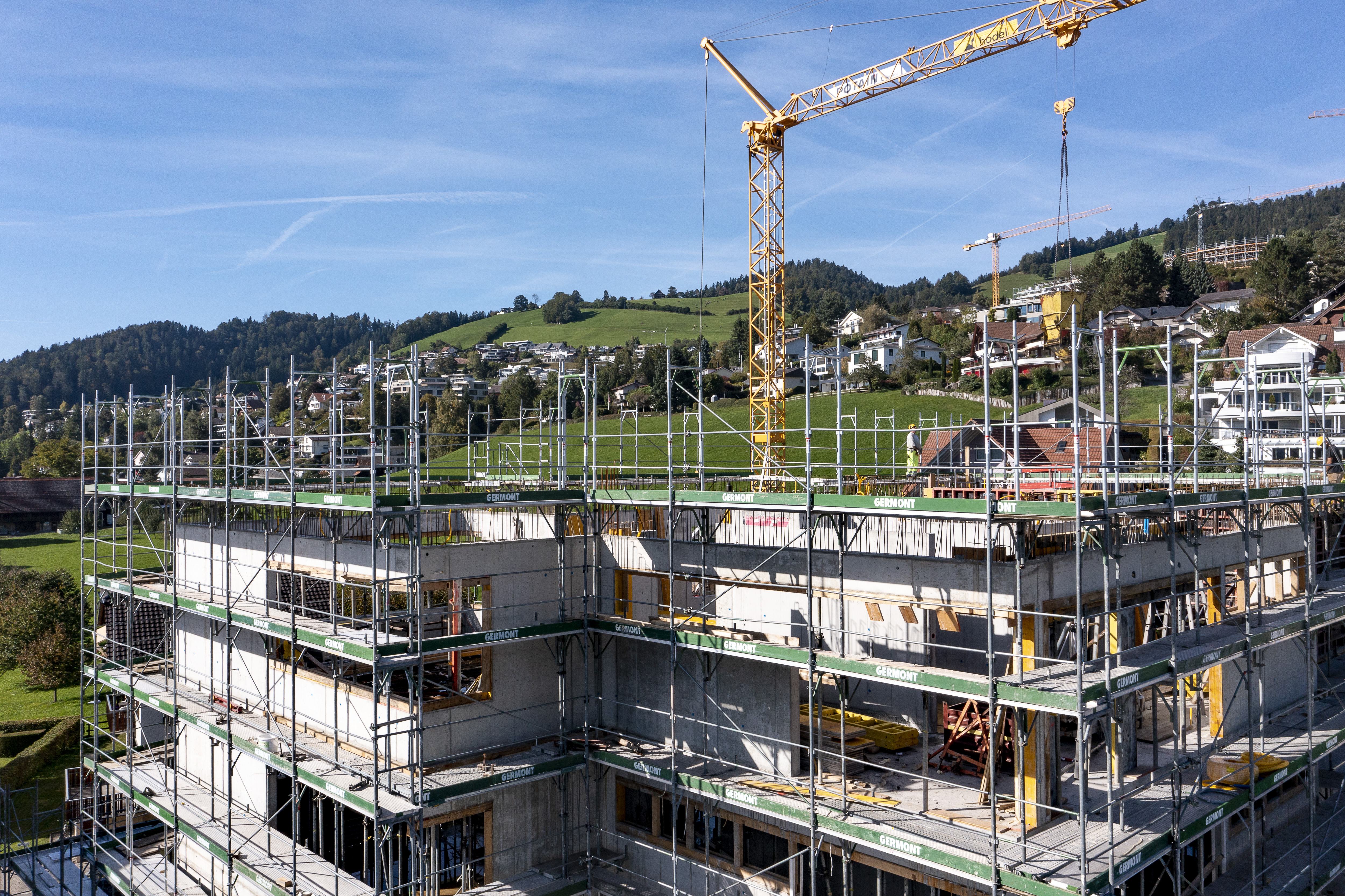 Die Bauarbeiten schreiten planmässig voran. 