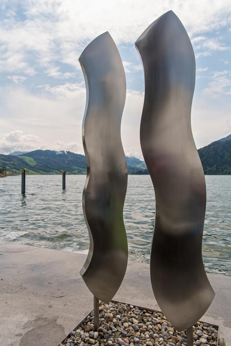 Die Skulptur "Der Wassertänzer" der Künstlerin Renata Schalcher. 