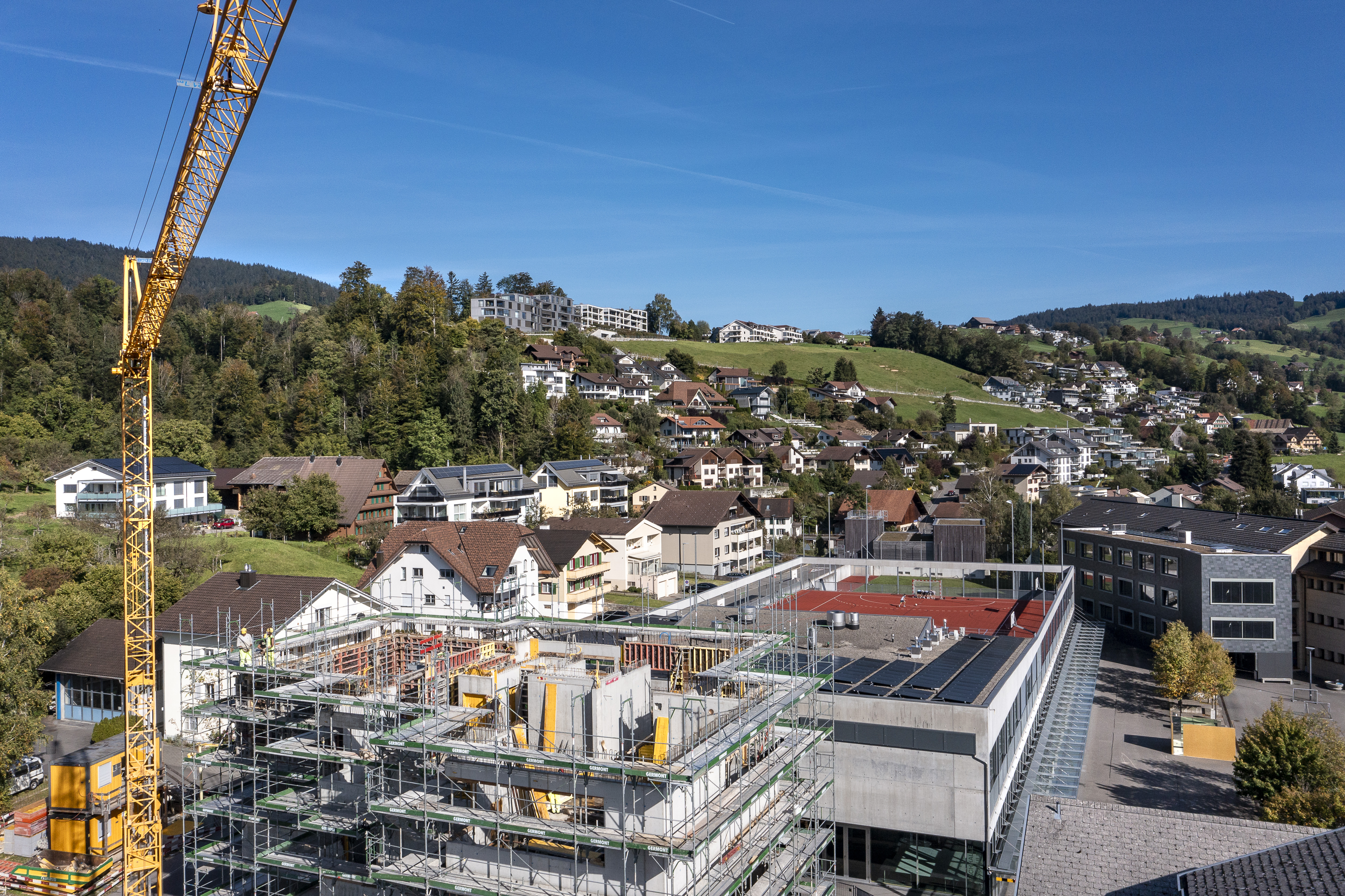 Die Bauarbeiten schreiten planmässig voran. 