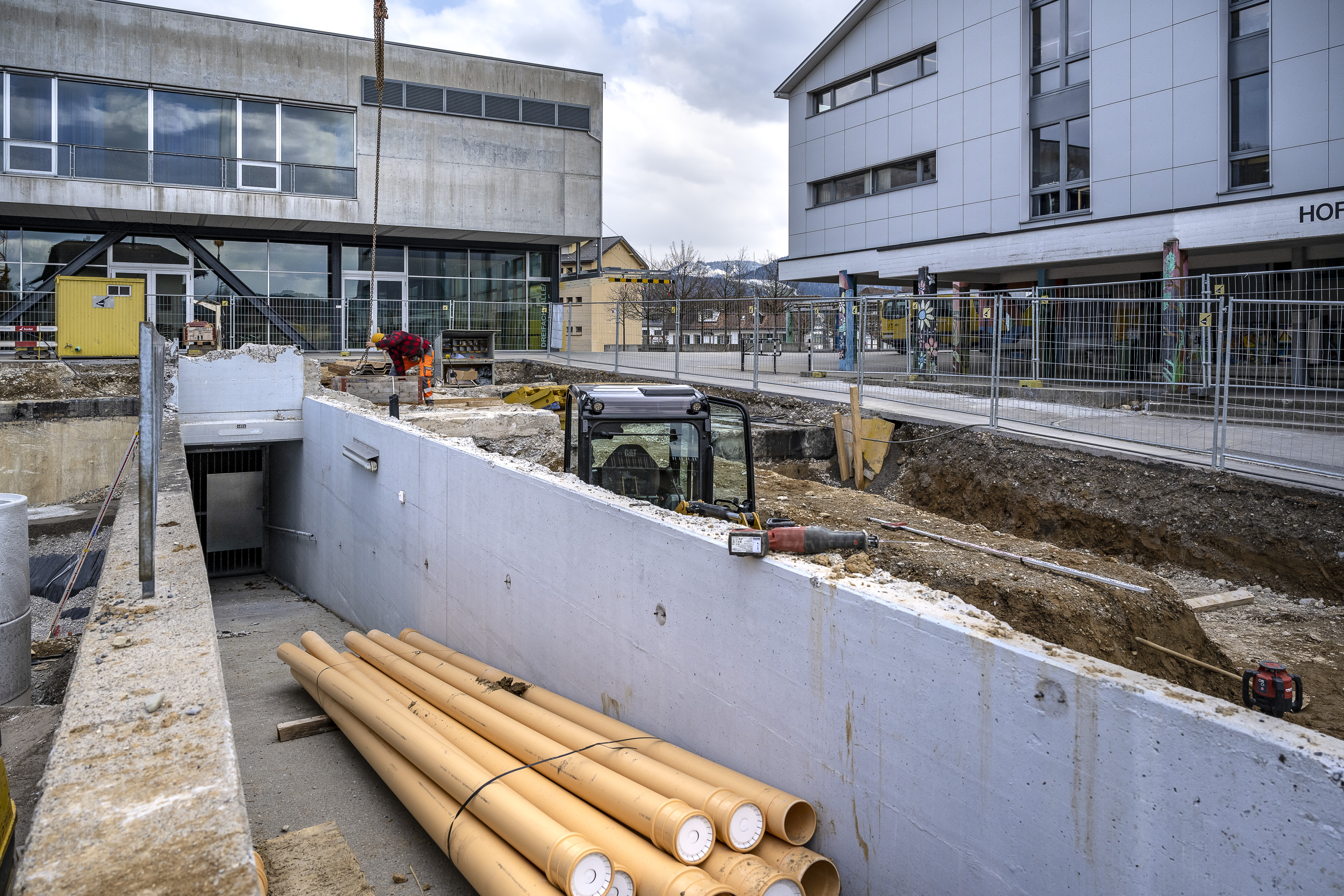 Die Arbeiten gehen planmässig voran. 
