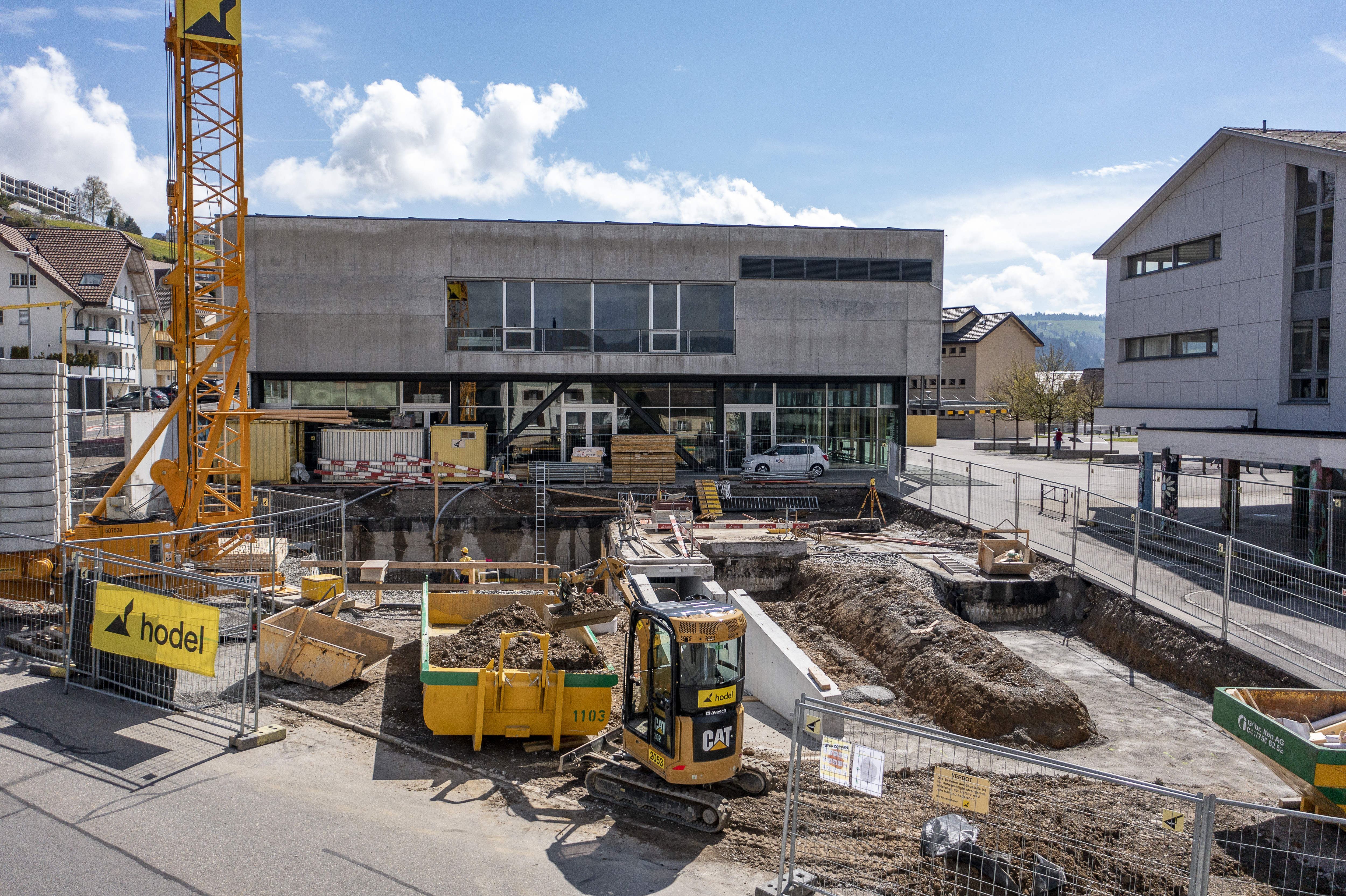 Die Arbeiten gehen planmässig voran. 