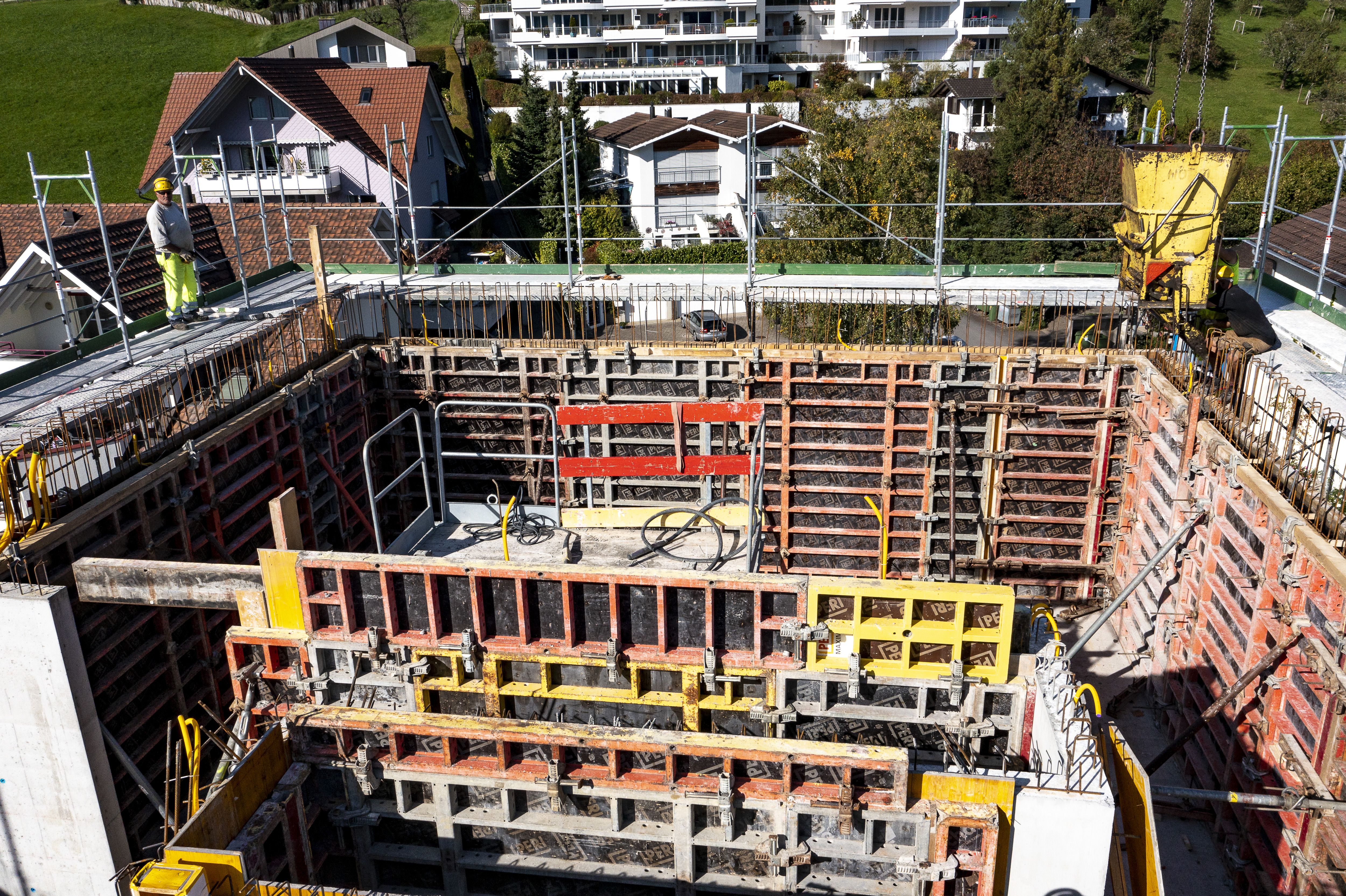Die Bauarbeiten schreiten planmässig voran. 