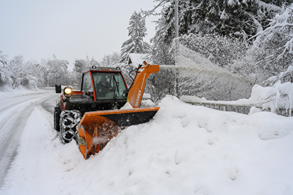 Schneefräse im Einsatz