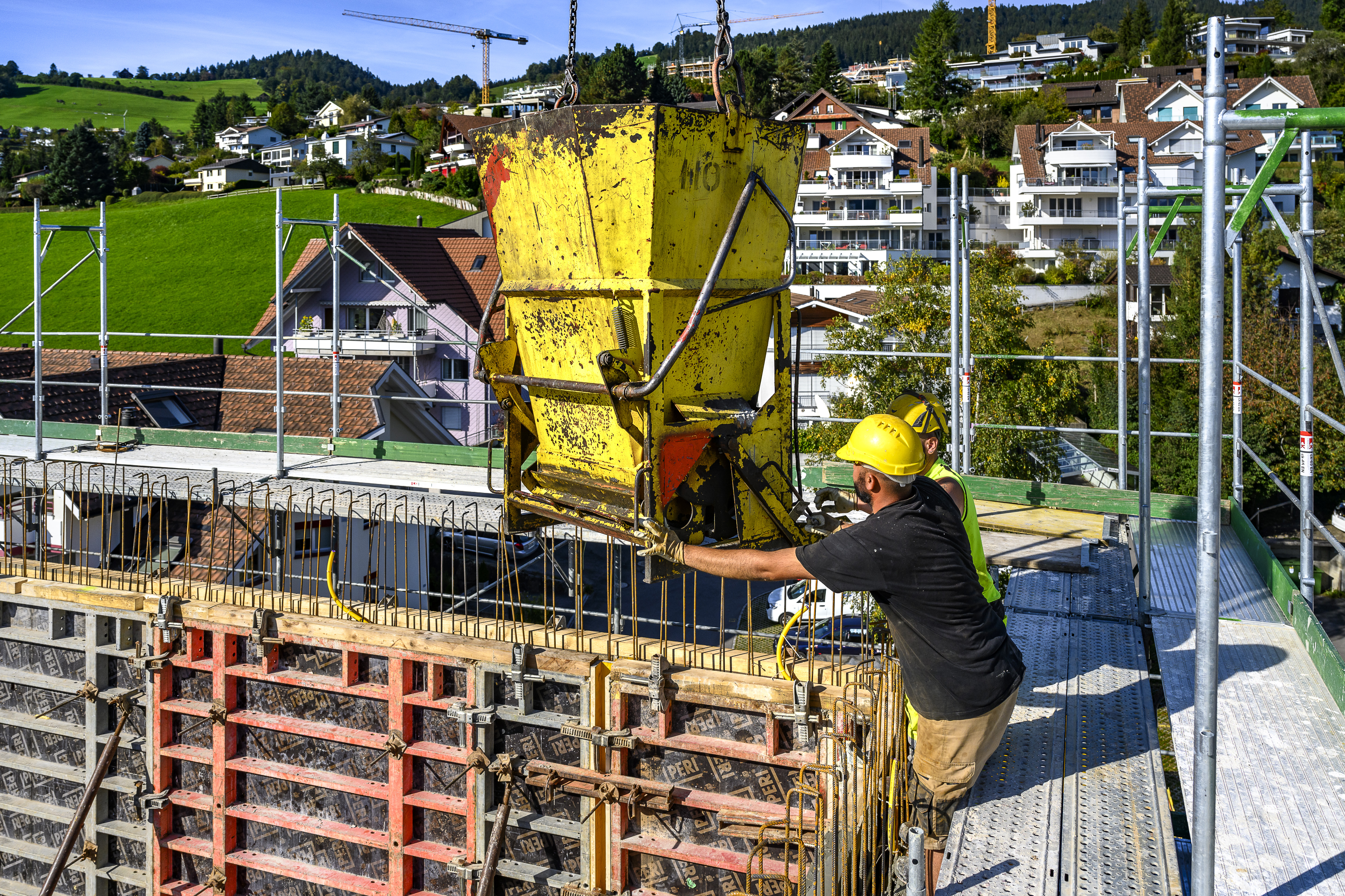 Die Bauarbeiten schreiten planmässig voran. 