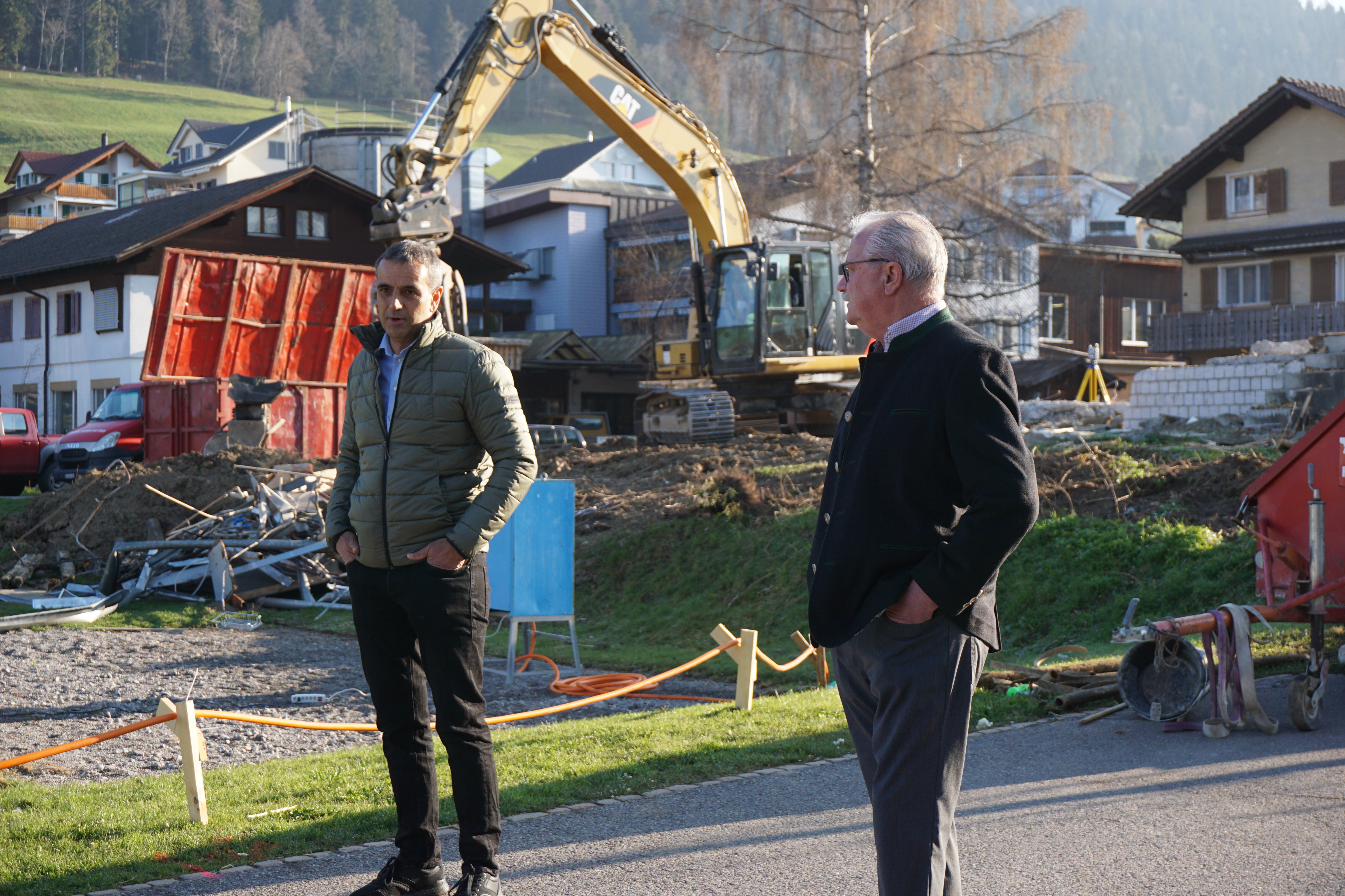 alt Gemeindepräsident Pius Meier (re) und Gemeinderat Beat Wyss (li)