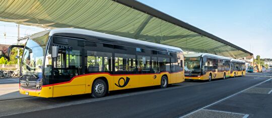 Postautos beim Bushof Sursee