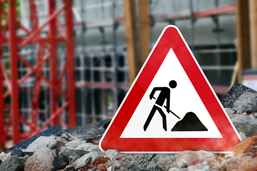 Warnschild Baustelle