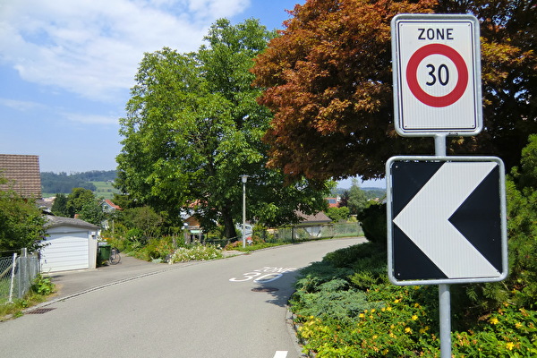 Zone 30 Strassenabschnitt