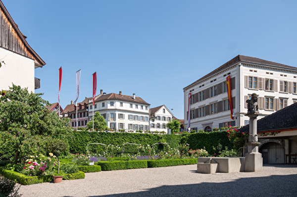 Aussicht auf Stadt vom Museumsgarten