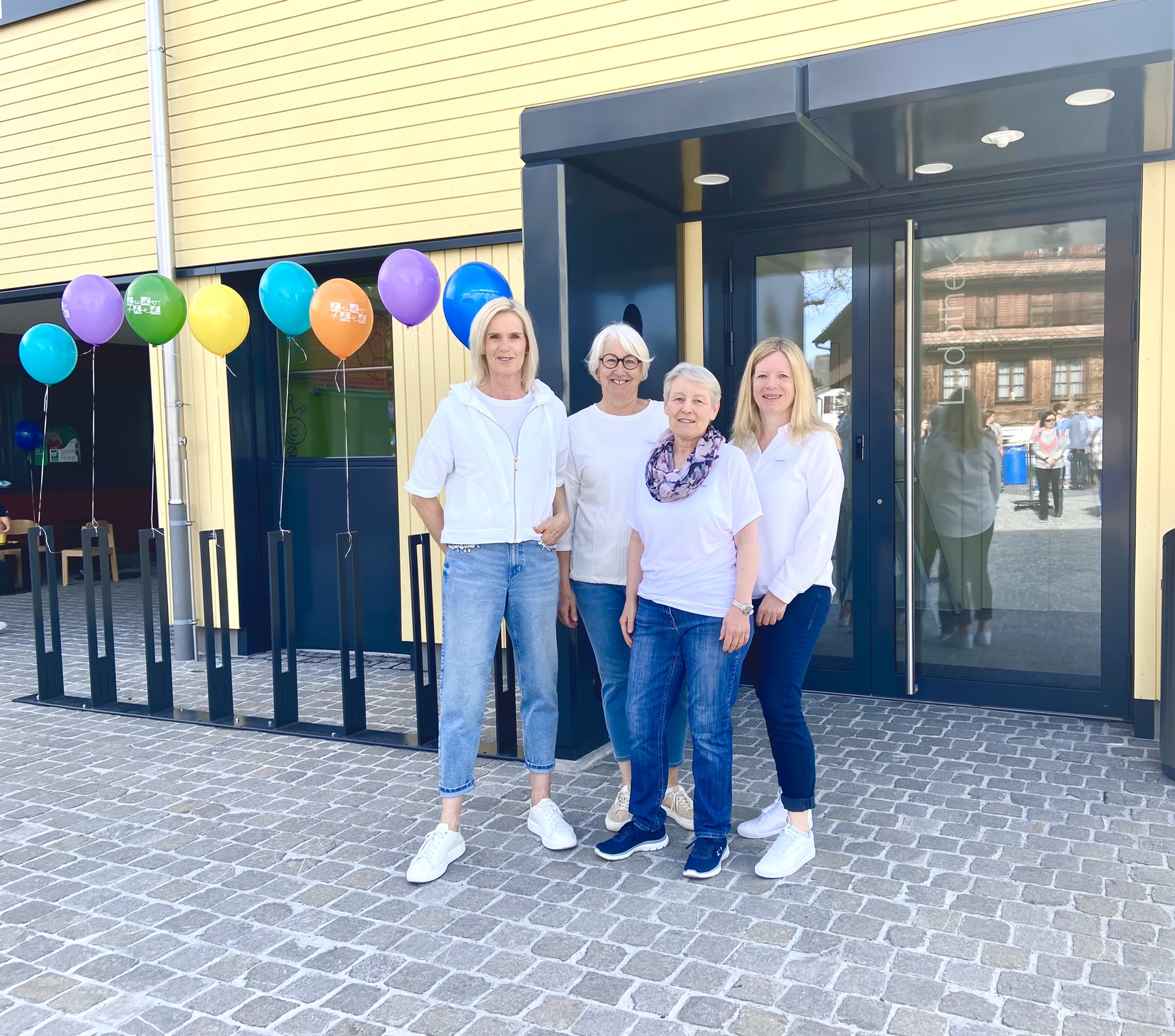Das Team Ludothek: Ruth Fuhrer, Leiterin Vreny Lüthold, Ursula Häusler, Stéphanie Amgwerd (vlnr)