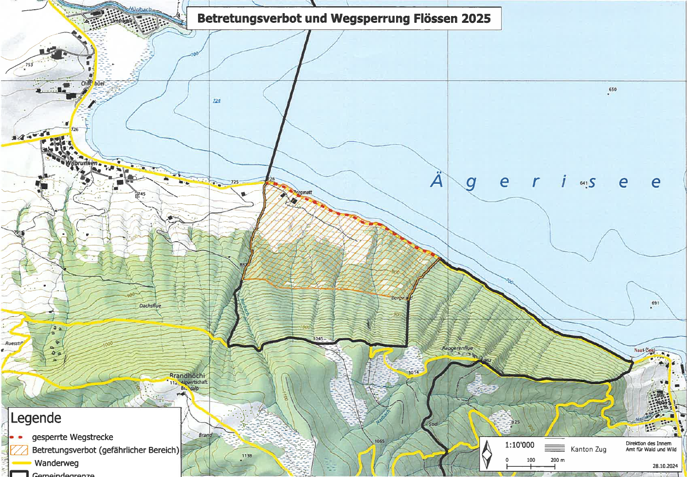Wegsperrung Bergwald Seeweg Flössen 2025