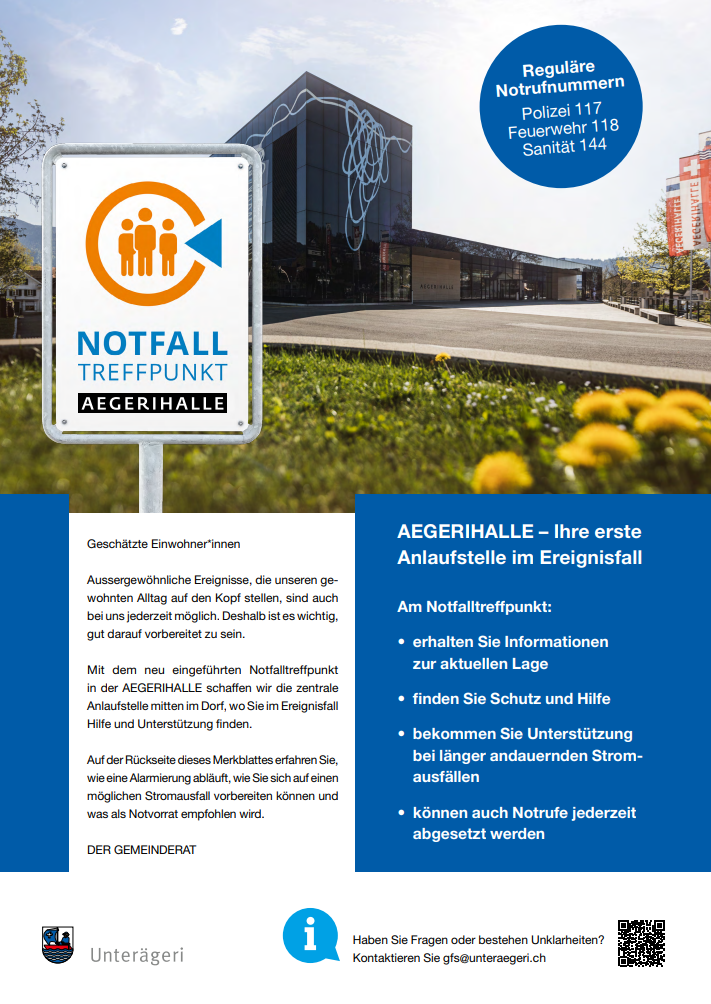 Notfalltreffpunkt AEGERIHALLE Seite 1