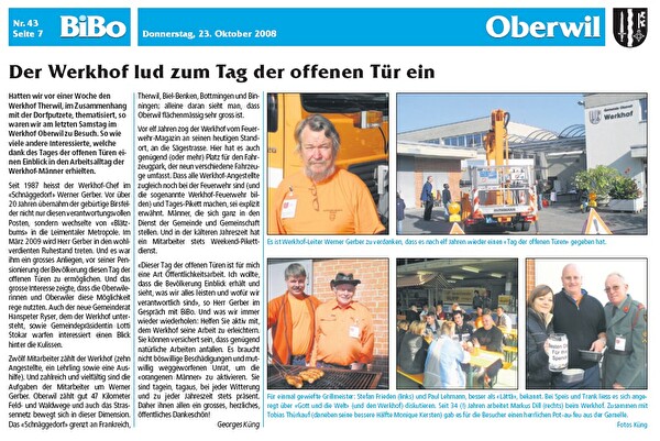 Bericht BiBo zum Tag der offenen Türe Werkhof Oberwil