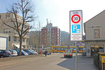 Eingang einer Parkkarten-Zone