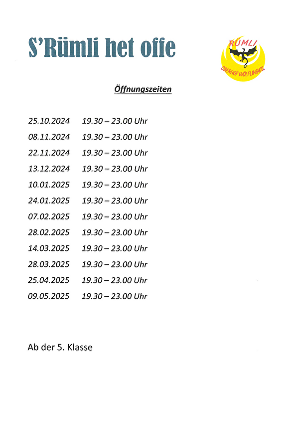 Rümlidaten Saison 2024/2025