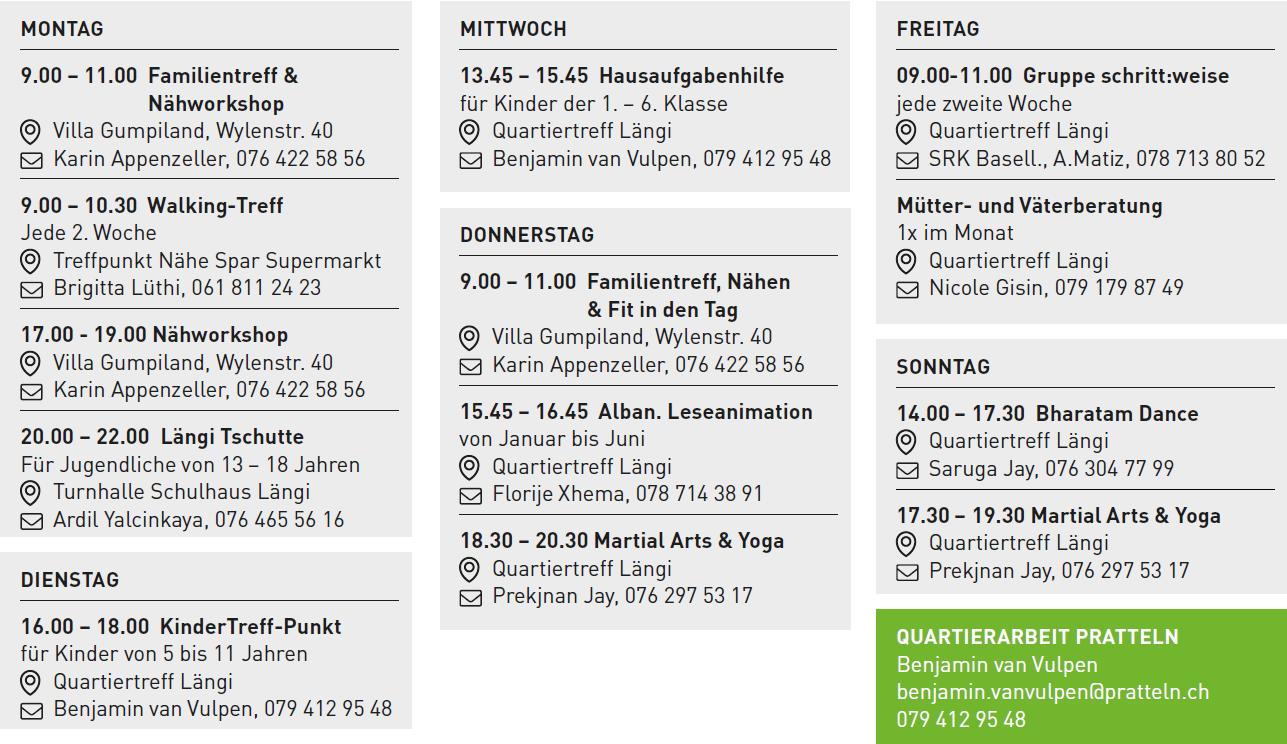 Quartierarbeit Programm