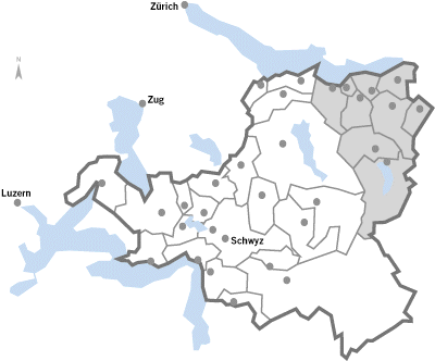 Karte Bezirk March