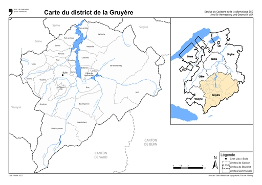Carte du district de la Gruyère