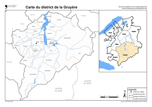 Carte du district de la Gruyère