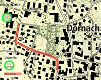 Situationsplan: Rennstrecke und Festgelände Dornach