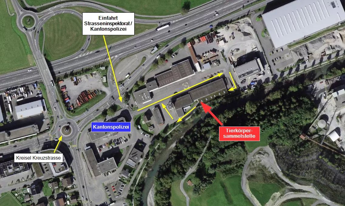 Karte Anfahrt Tierkörpersammelstelle