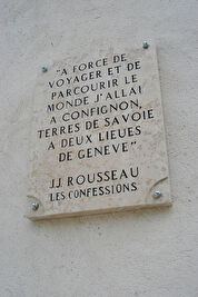 Plaque commémorative du passage de Jean-Jacques Rousseau à Confignon