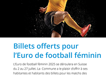 Affiche obtention billet gratuit Euro football féminin